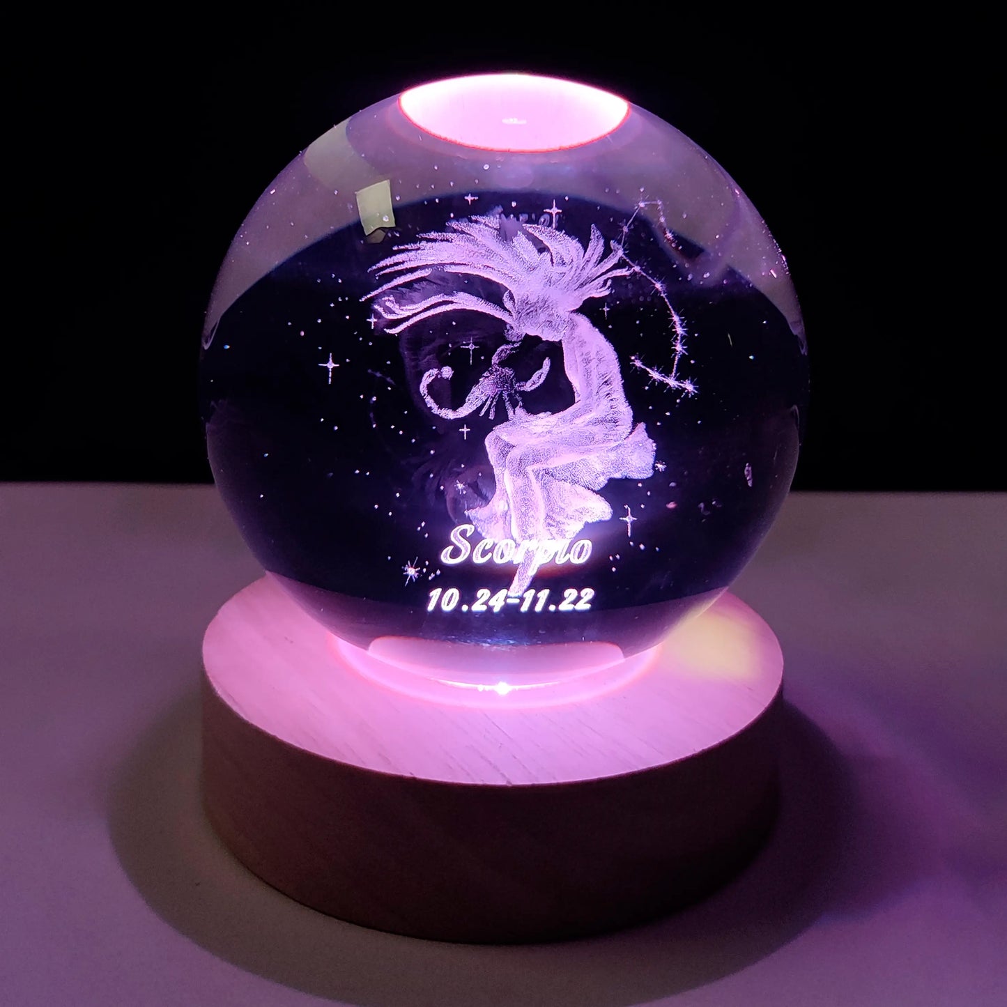 Esfera de Cristal Signos Zodiacales RGB con Control